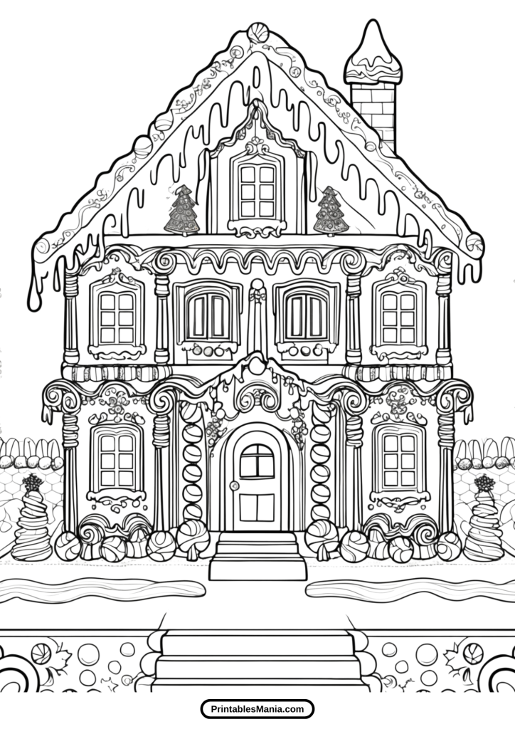 printable gingerbread house activity for kids