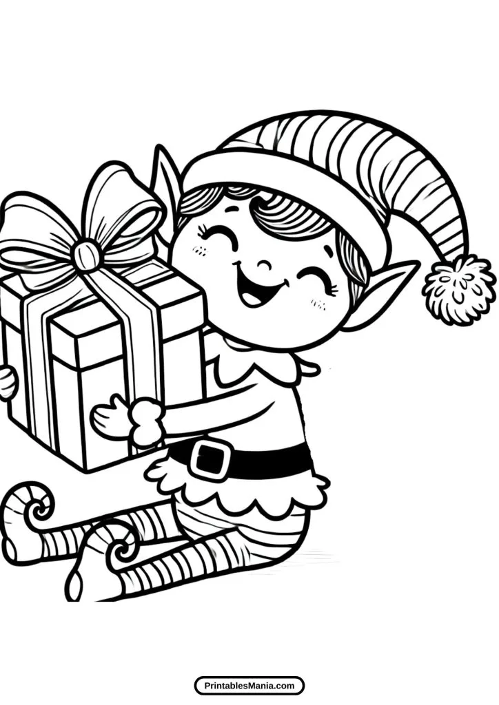 free download elf coloring page 