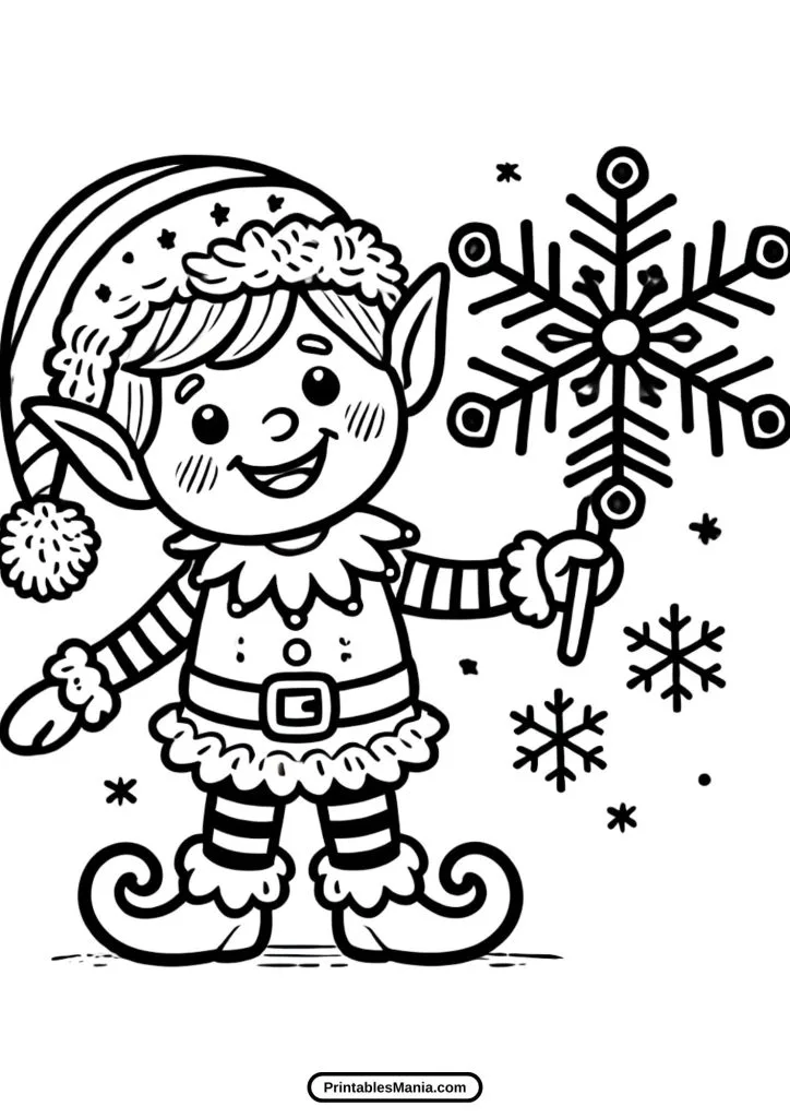 cute elf with snowflake