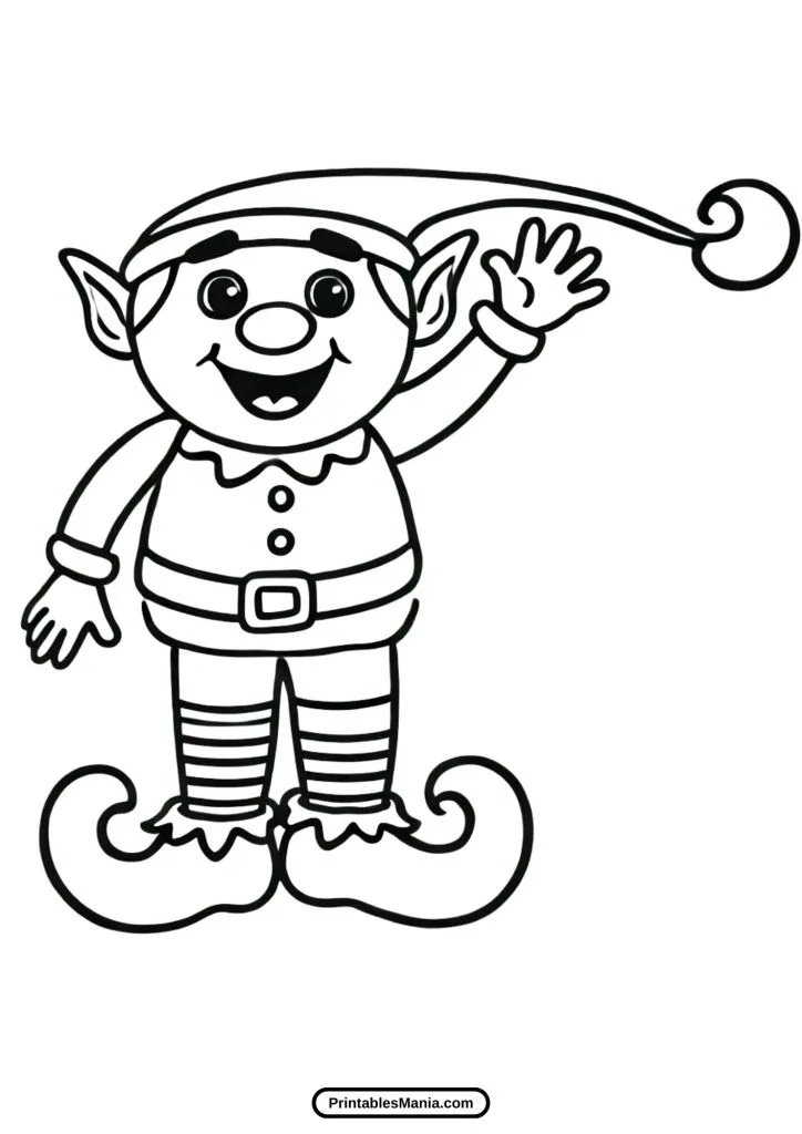 free christmas elf coloring page download