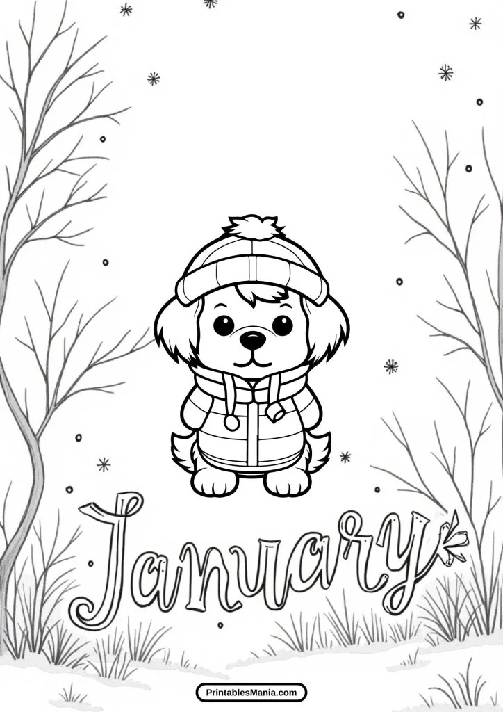 kids january coloring sheets free