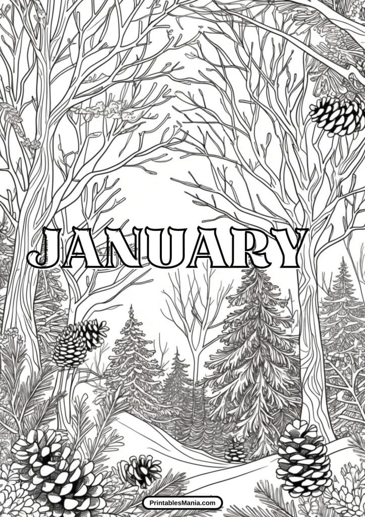 free winter pdf coloring pages january