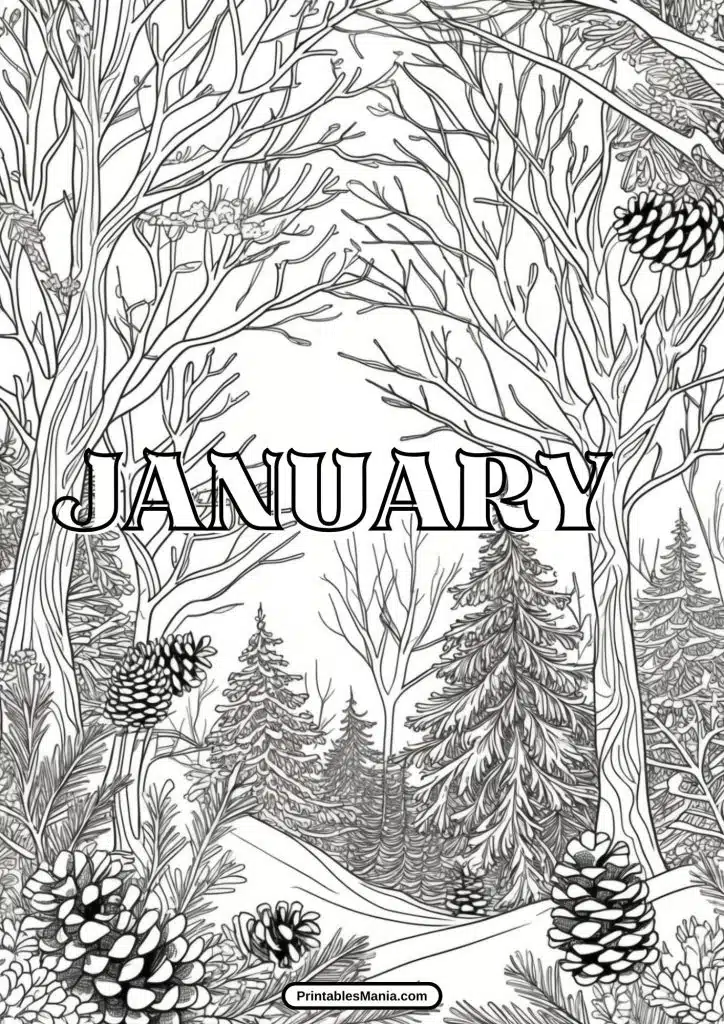 free winter pdf coloring pages january