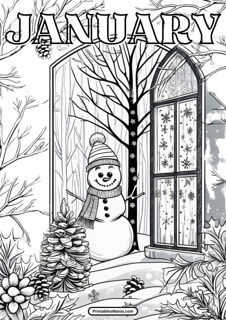 winter wonderland january coloring free