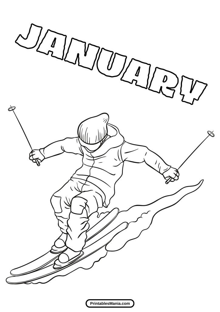 printable january coloring sheets free