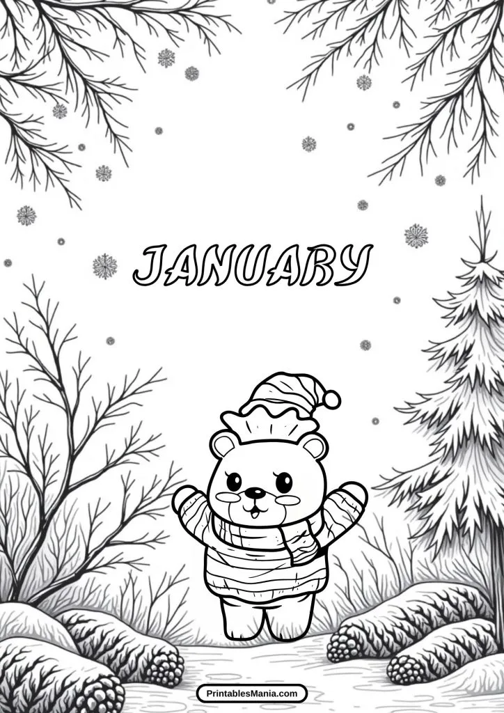 free pdf january coloring download