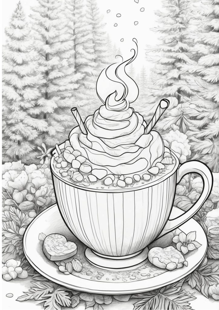 winter-themed coloring page