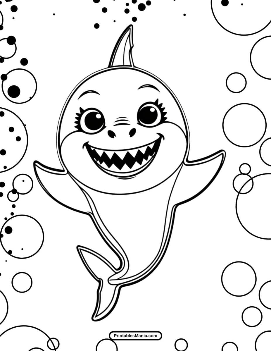 Baby Shark Coloring Pages PDF Printables Mania