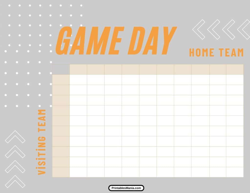 football squares PDF for big game parties.