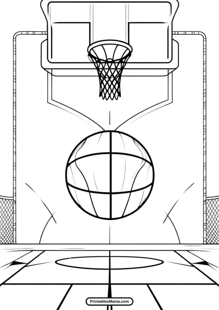 download free basketball coloring page