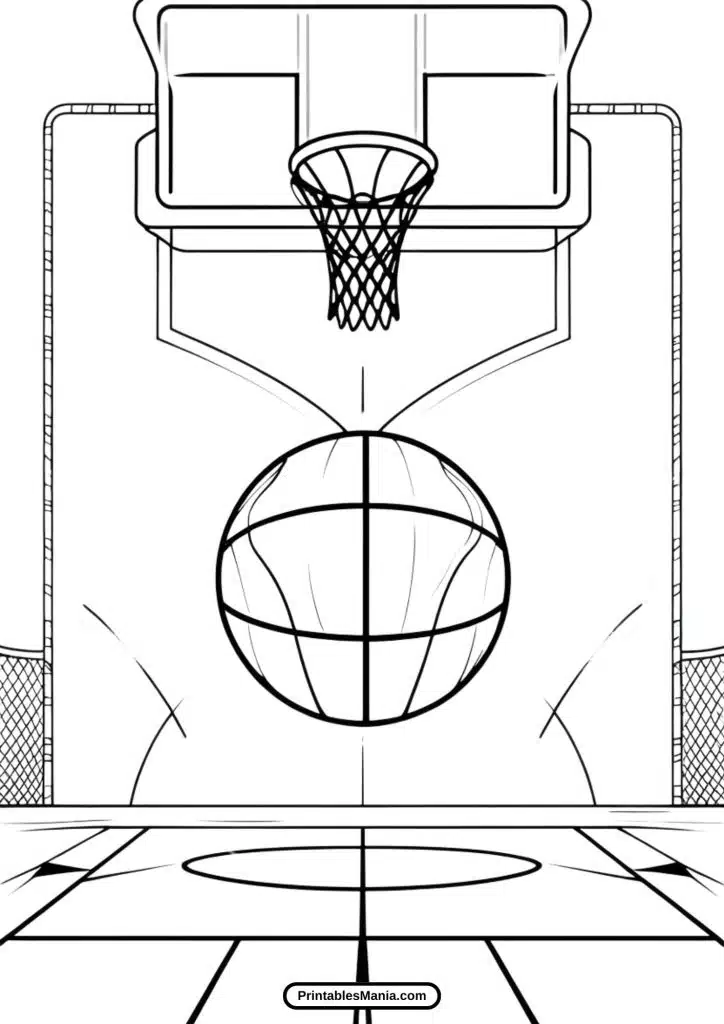 download free basketball coloring page