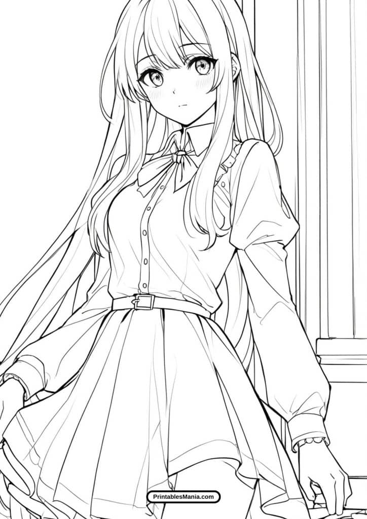 free anime girl coloring pages pdf 