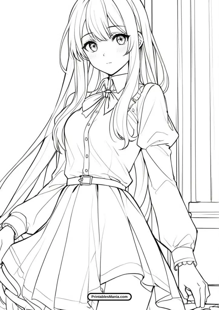 free anime girl coloring pages pdf 