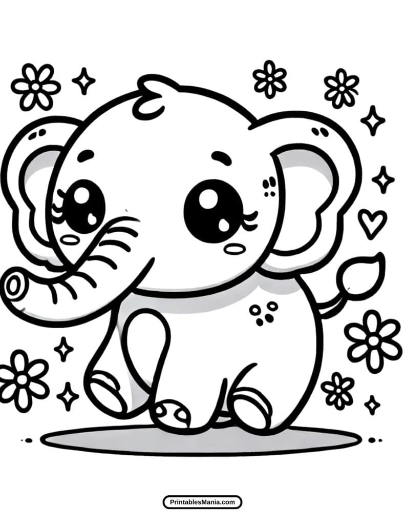 fun and easy kawaii coloring sheet free