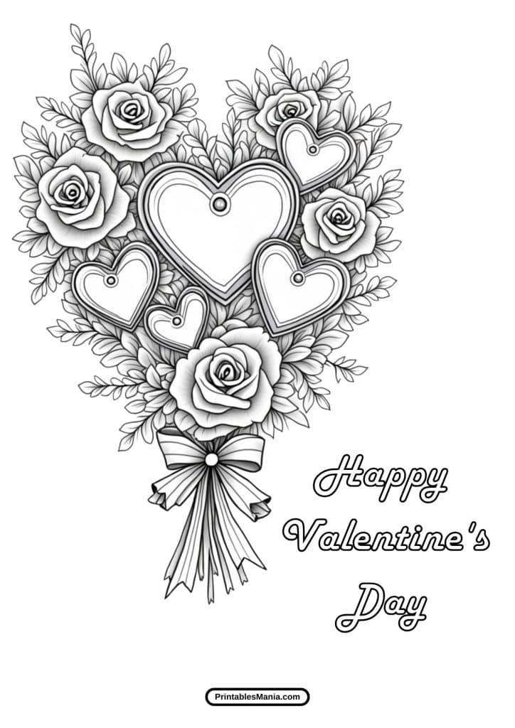 free romantic coloring page pdf download