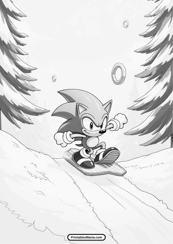 download sonic 3 snowy scene coloring sheet