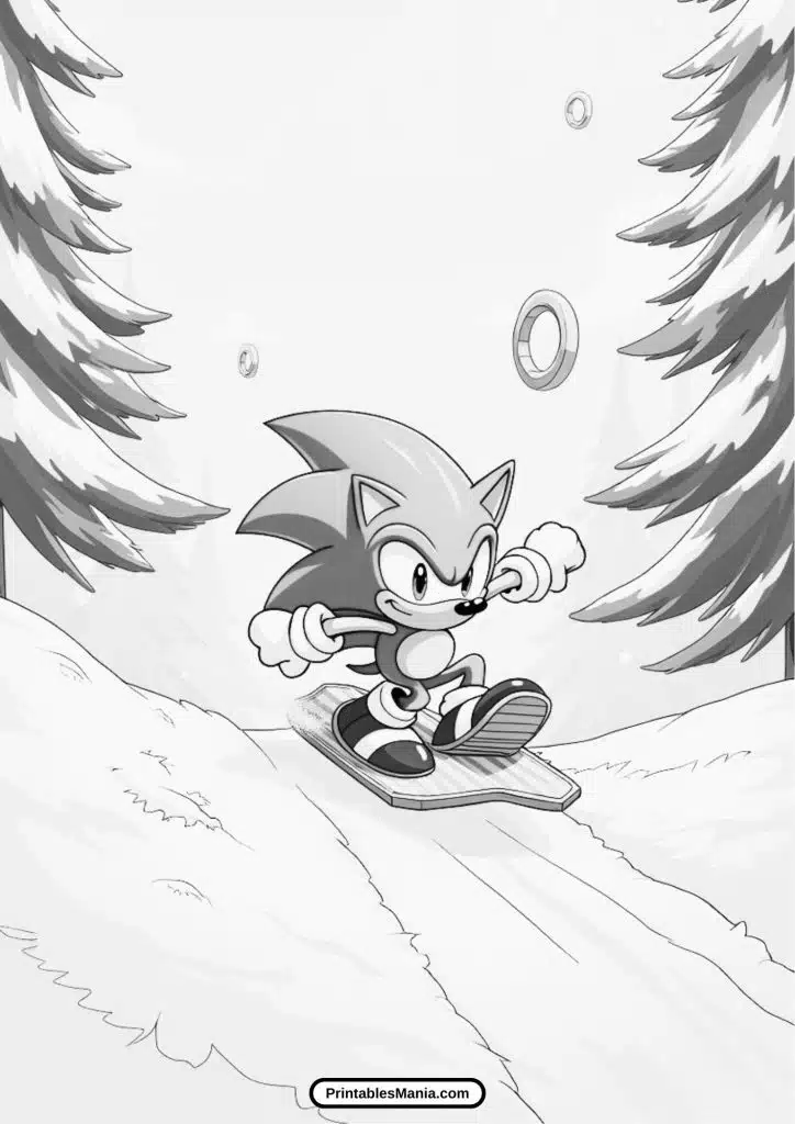 download sonic 3 snowy scene coloring sheet