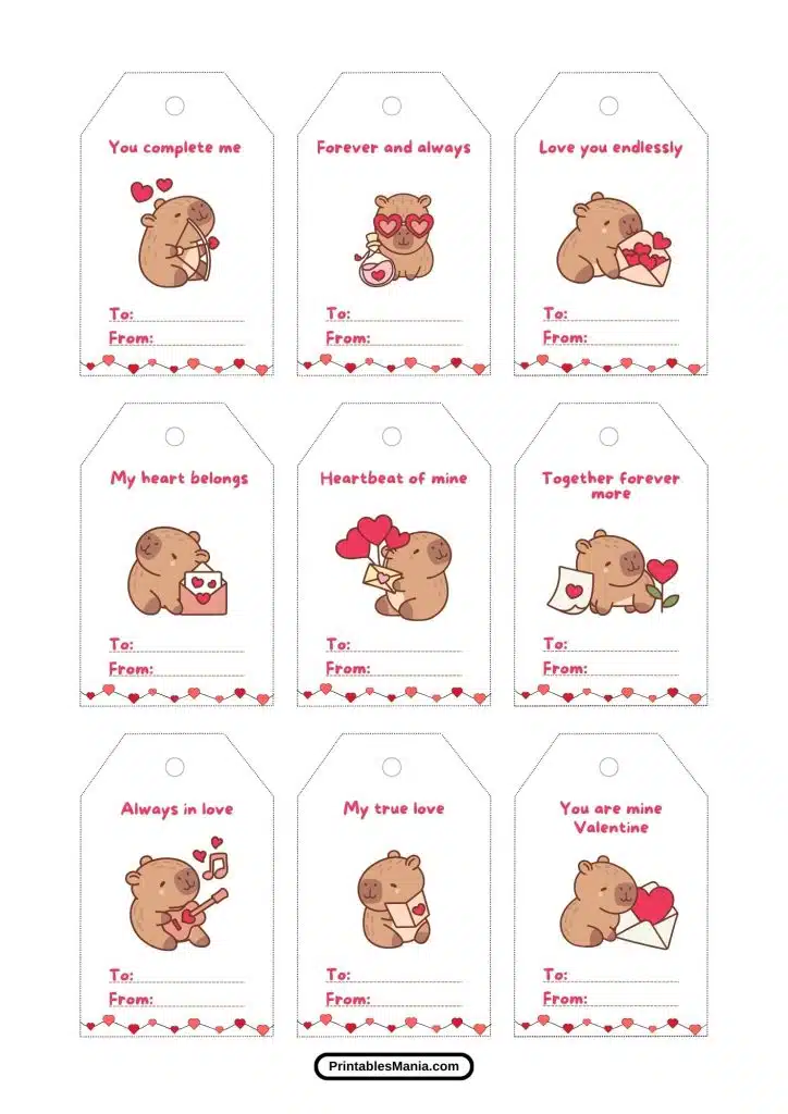 cute valentine’s day gift tags to print at home for free