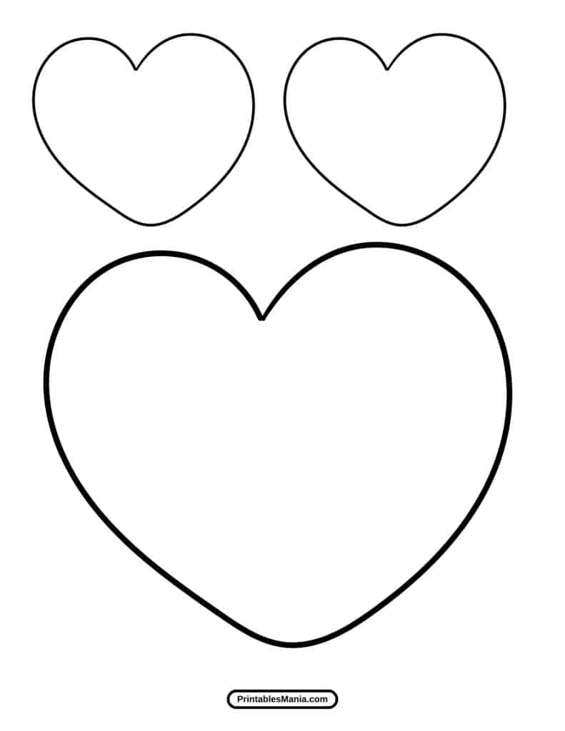 cute heart template for cards and craft projects