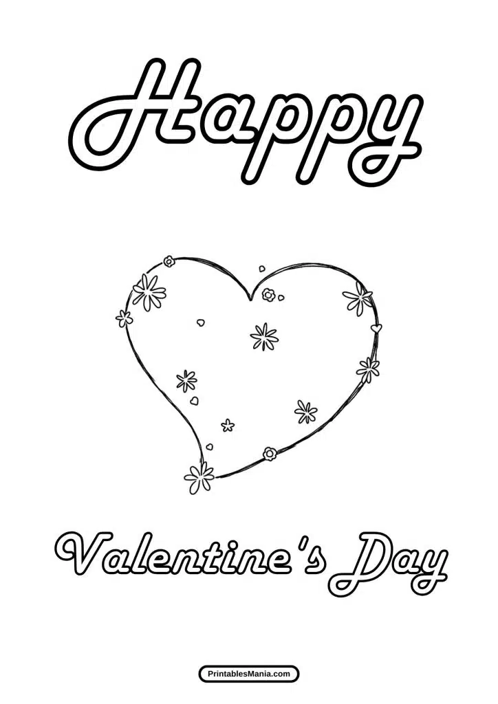 valentine's day card coloring page free pdf