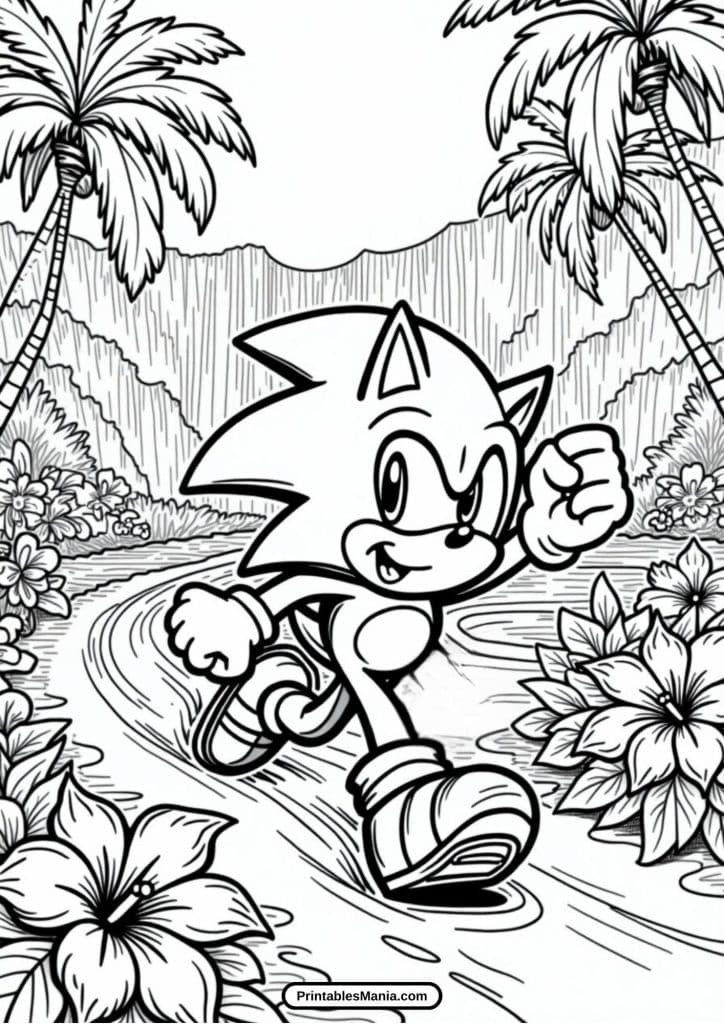 printable sonic 3 coloring page for kids