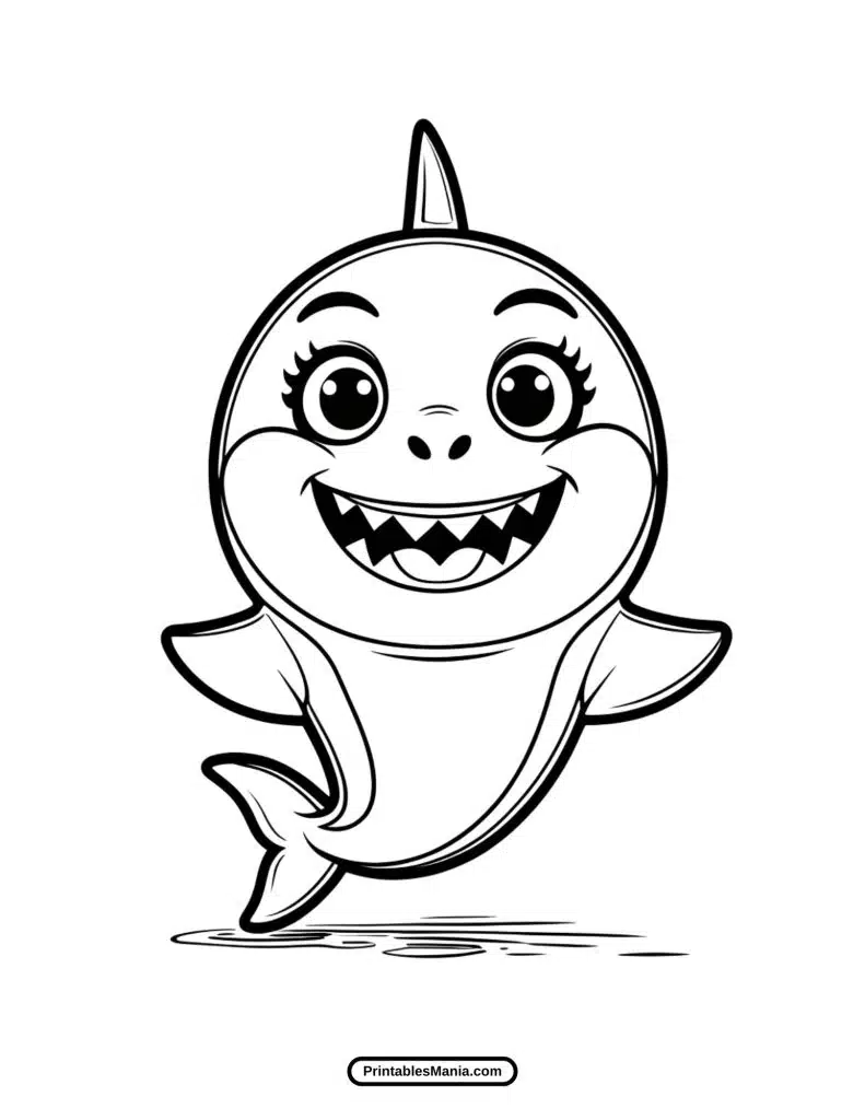 fun baby shark printable coloring sheet for kids of all ages