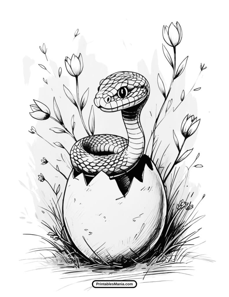 easy printable snake coloring sheet for children