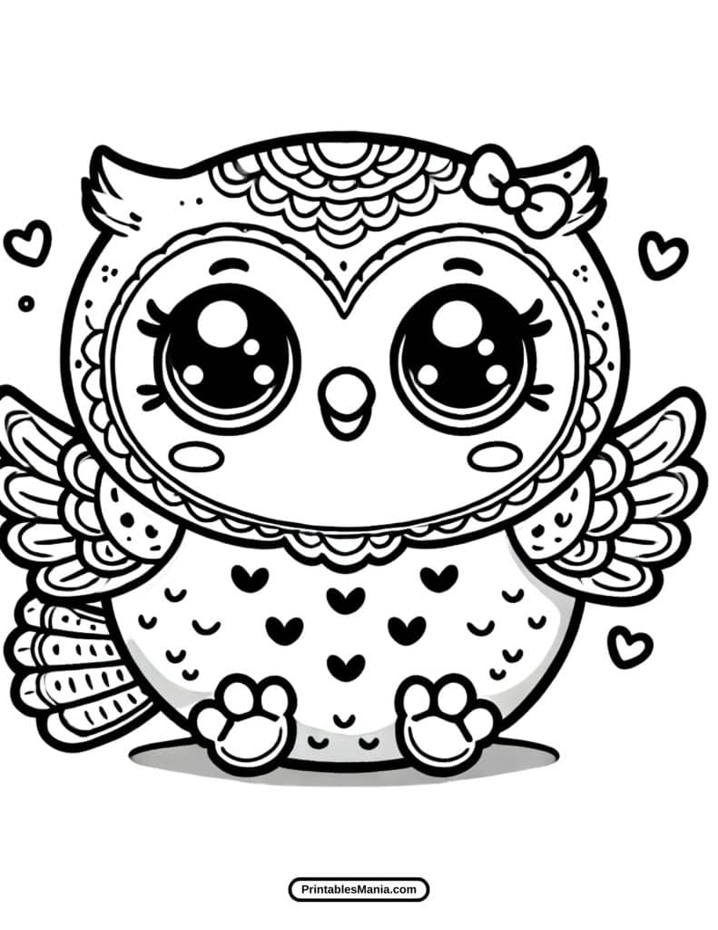 free kawaii animal coloring page printable pdf