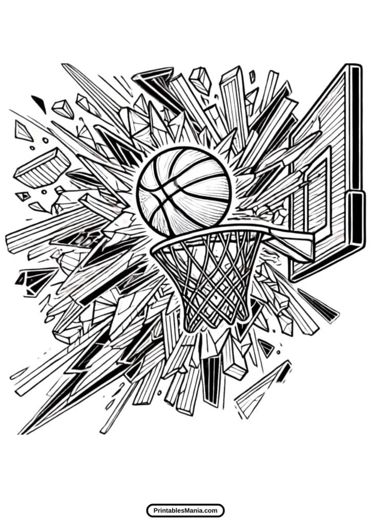 basketball motion coloring page pdf