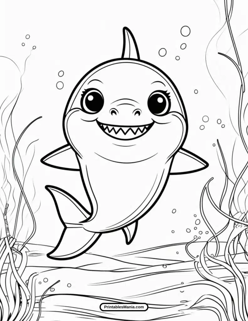 free baby shark coloring page pdf