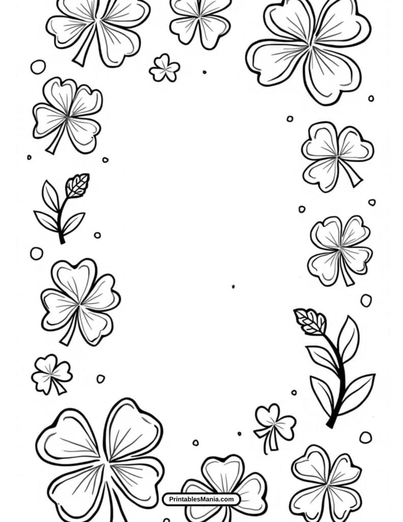 simple and fun St. Patrick’s Day coloring page with a leprechaun hat