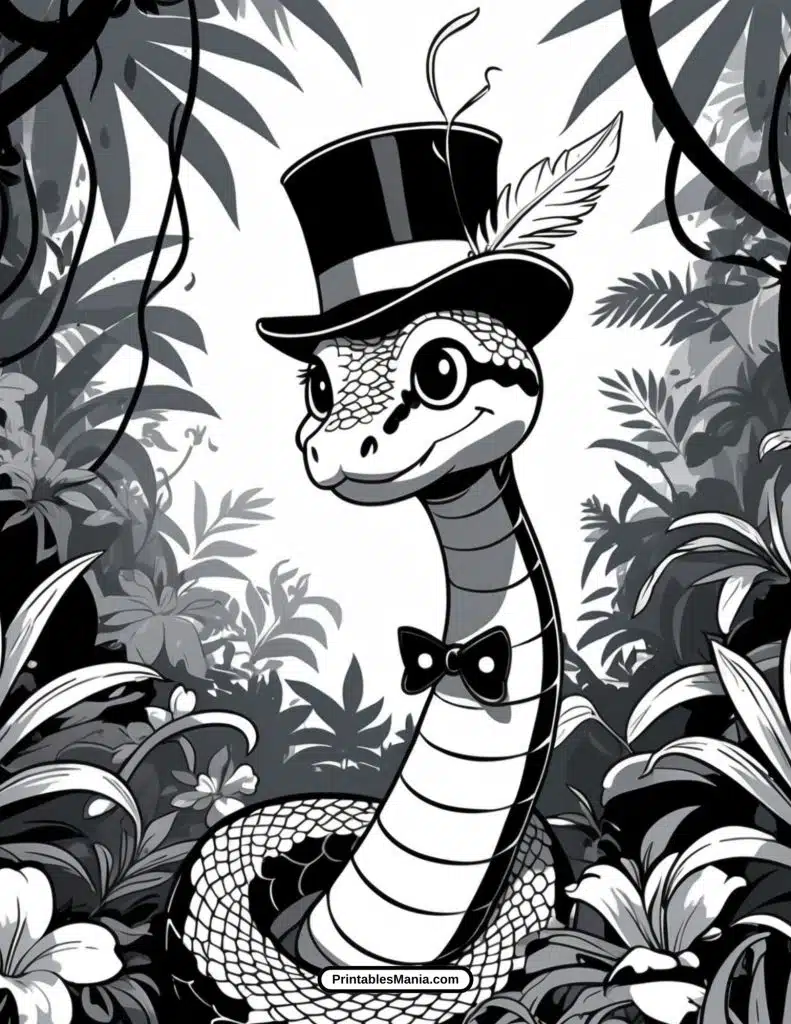 downloadable snake coloring page with fun designs