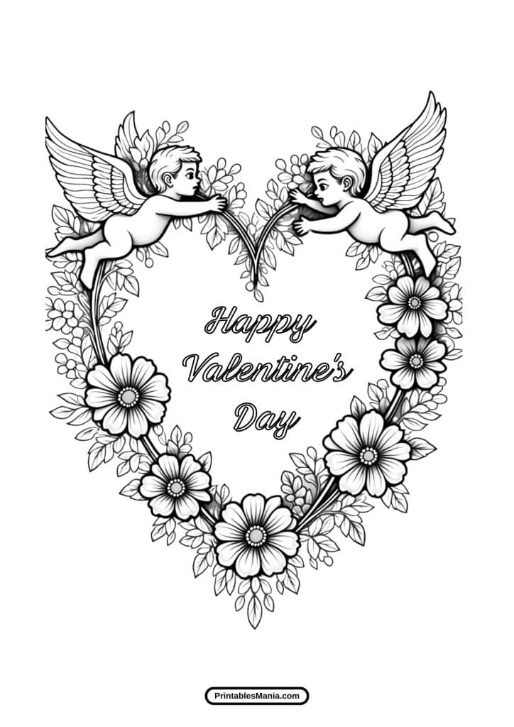 cupid coloring page free printable pdf