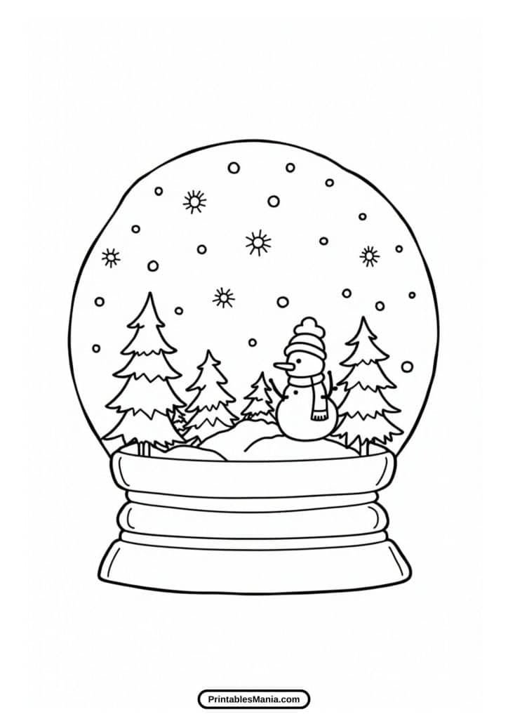 free snow globe coloring sheet pdf