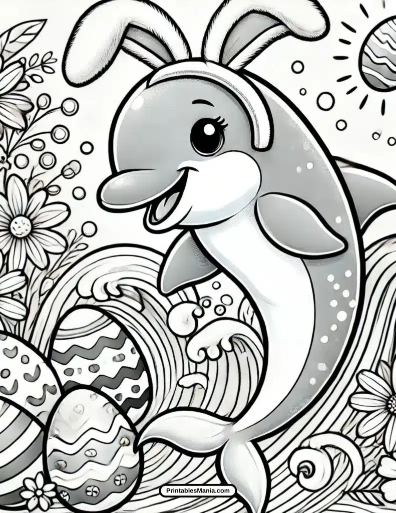 easter dolphin coloring pages