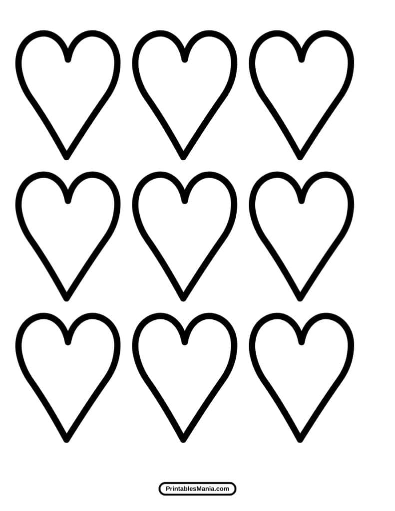 heart shape printable for school projects and learning activities