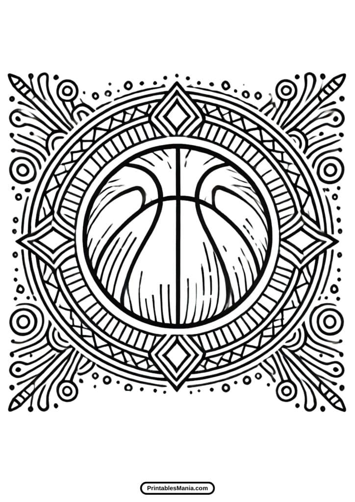 basketball coloring page to print