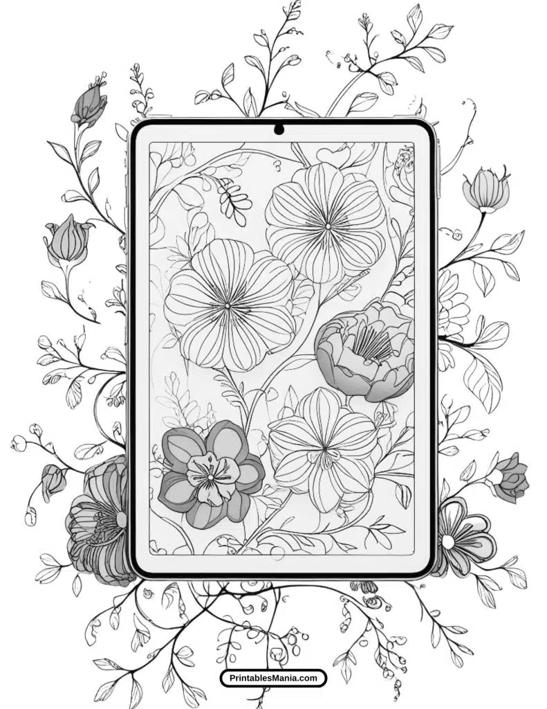 DIY iPad coloring page for kids' art projects