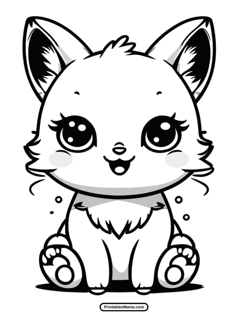 printable kawaii coloring sheet for kids