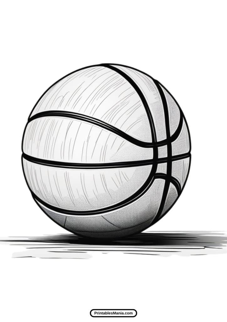 basketball coloring page simple design