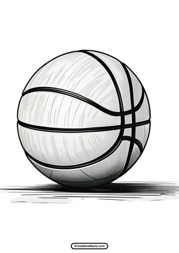 basketball coloring page simple design