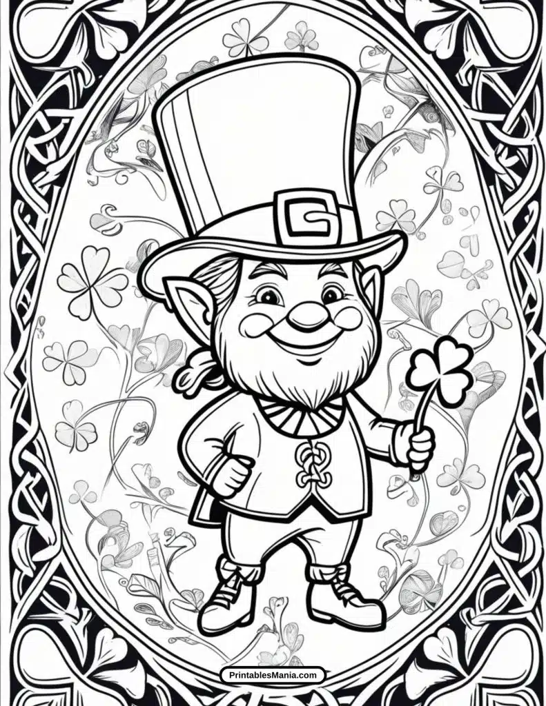 easy and fun shamrock coloring page for St. Patrick’s Day crafts