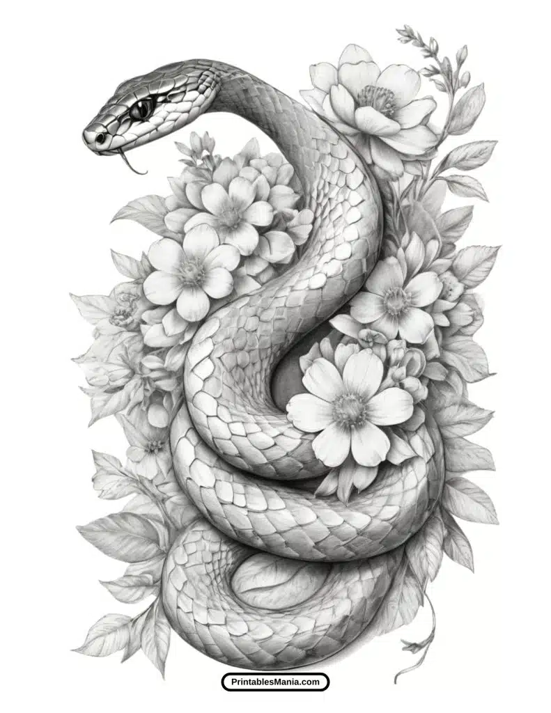 free snake coloring page for kids to print and enjoy