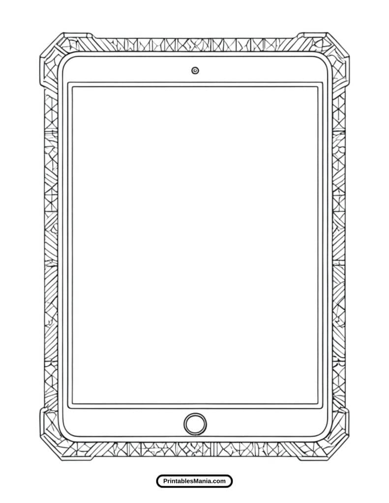 easy-to-color iPad page for fun coloring activities