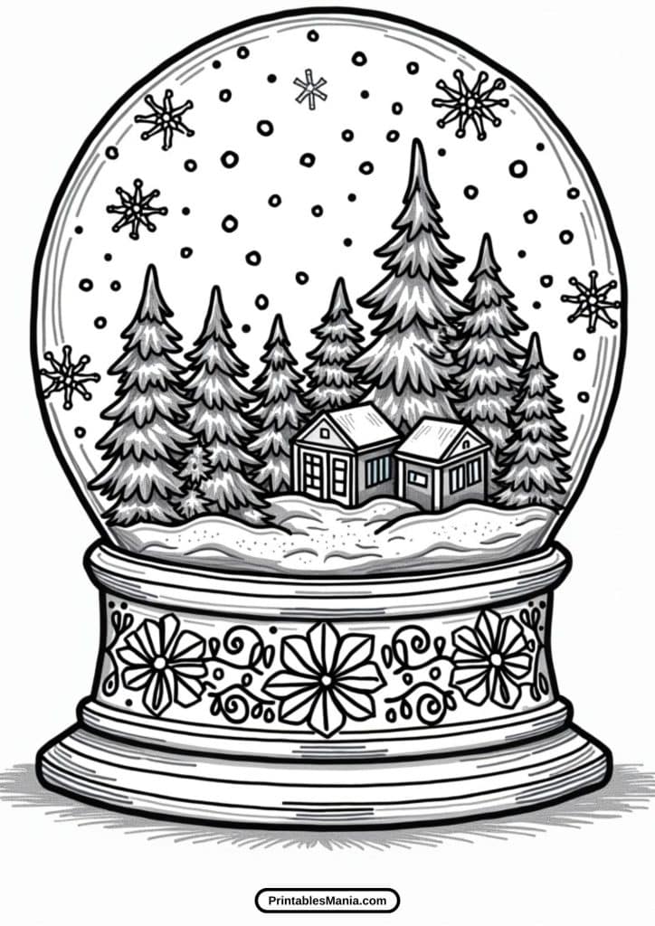 snow globe free coloring sheet download