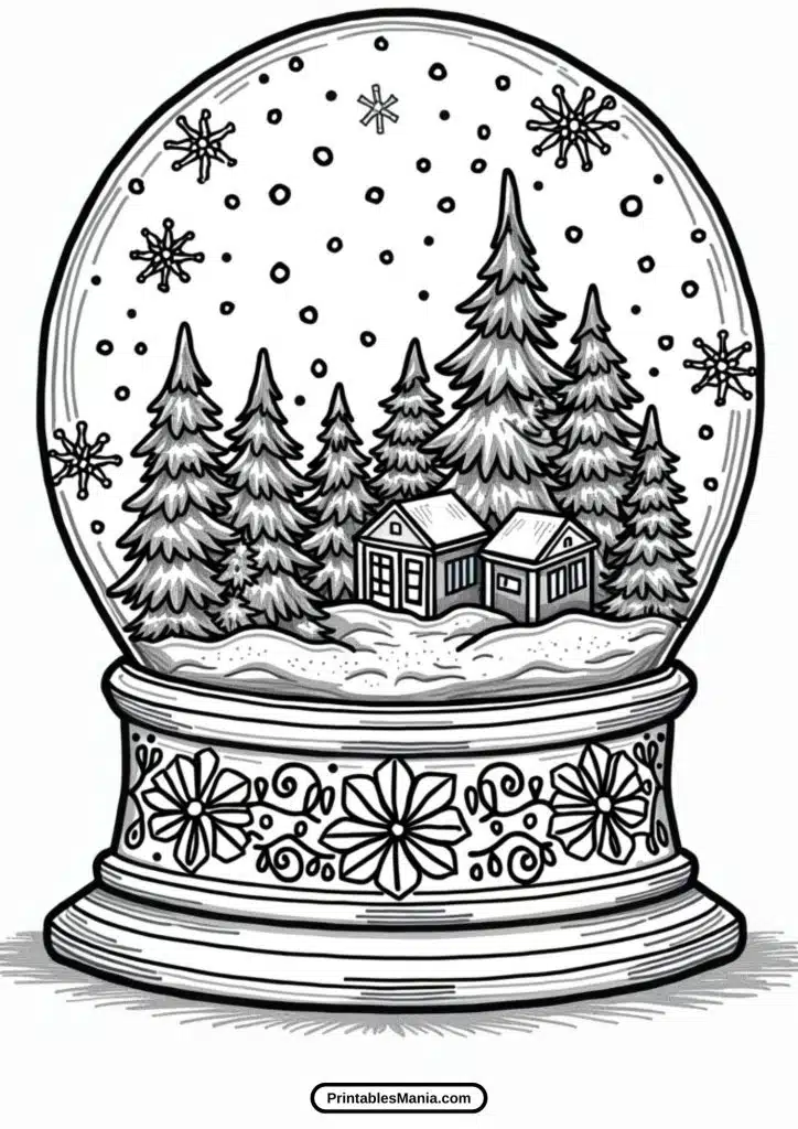 snow globe free coloring sheet download