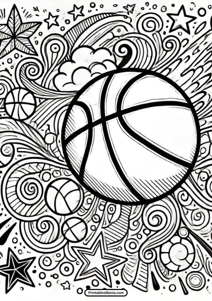 basketball mandala coloring page pdf