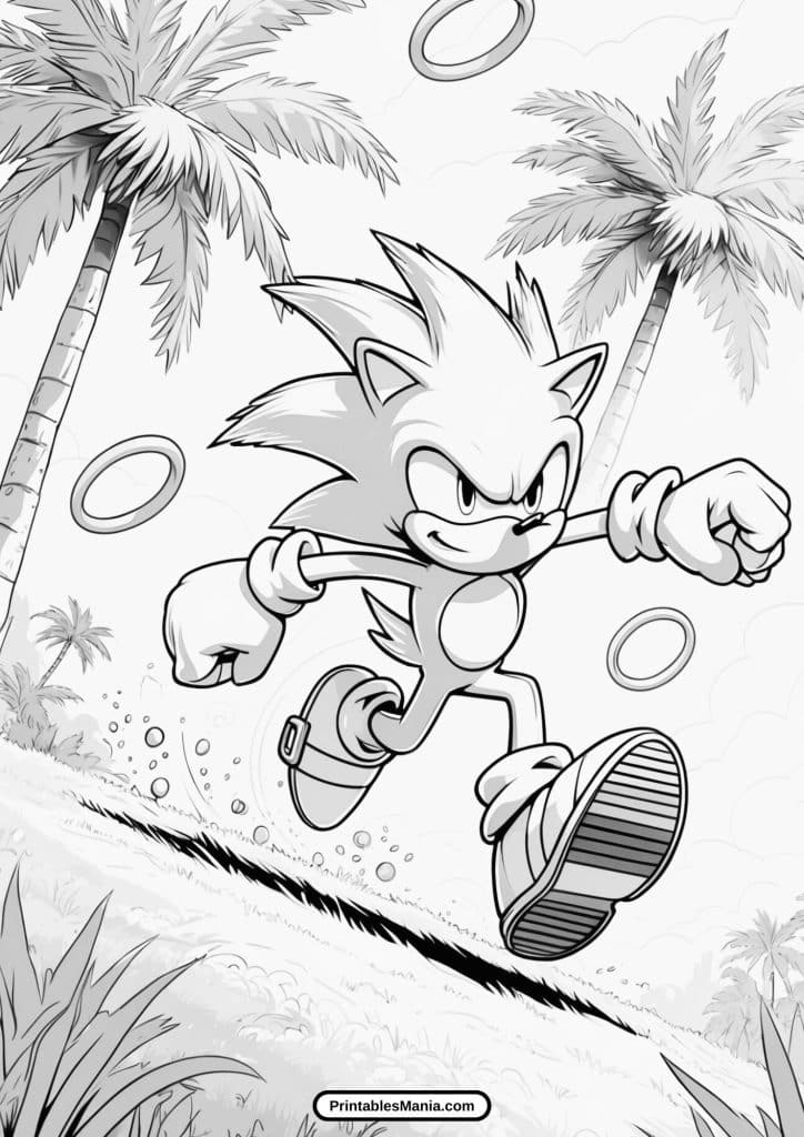 sonic 3 free jungle adventure coloring page