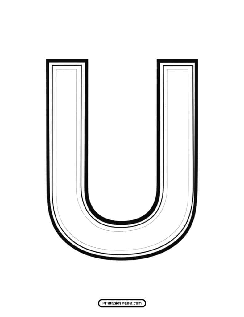 downloadable letter u coloring page pdf for learning fun