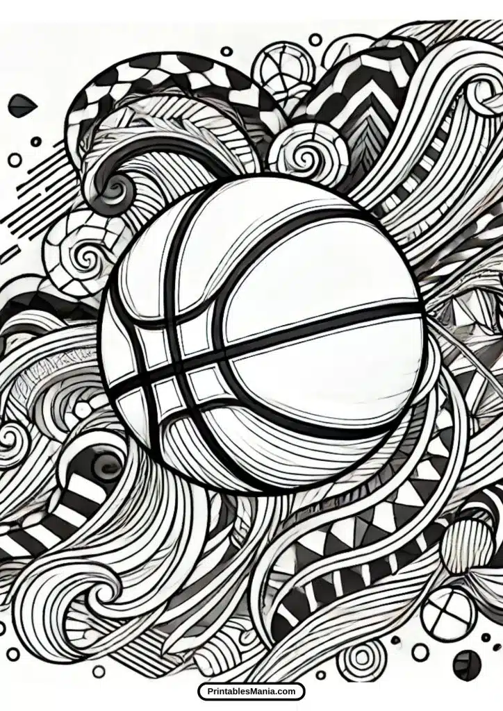 basketball coloring page pdf free